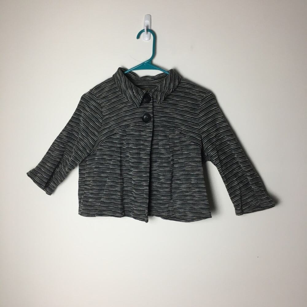 Notations Cropped Jacket Black Gray MP - Picture 3 of 8